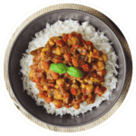 Vegetable Curry, Rice Or Chips 